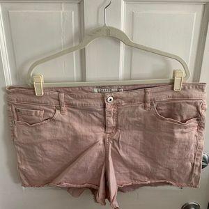 Light Pink Denim Shorts, Size 22 Torrid